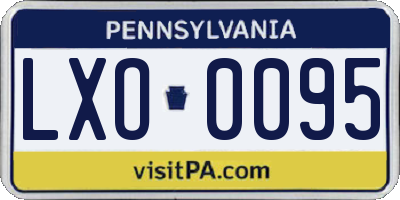 PA license plate LXO0095