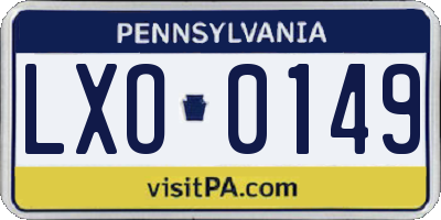 PA license plate LXO0149
