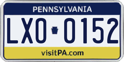 PA license plate LXO0152