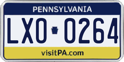 PA license plate LXO0264