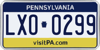 PA license plate LXO0299