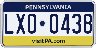 PA license plate LXO0438
