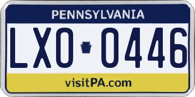 PA license plate LXO0446