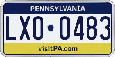 PA license plate LXO0483