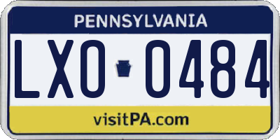 PA license plate LXO0484
