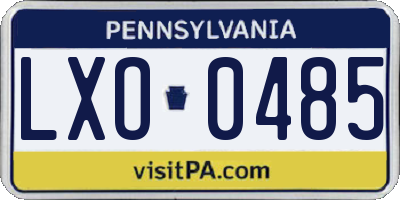 PA license plate LXO0485