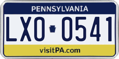 PA license plate LXO0541