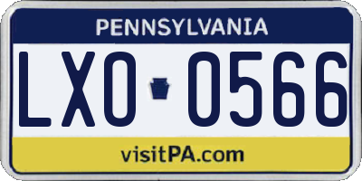 PA license plate LXO0566
