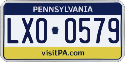 PA license plate LXO0579