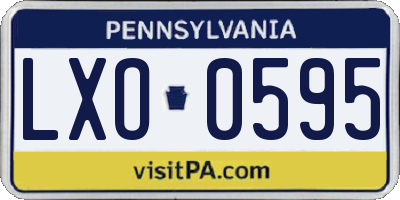 PA license plate LXO0595