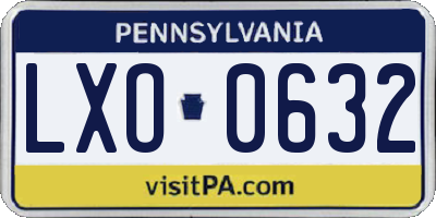 PA license plate LXO0632
