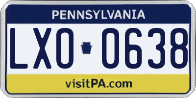 PA license plate LXO0638