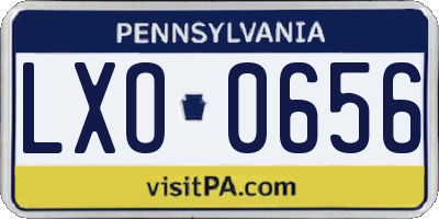 PA license plate LXO0656