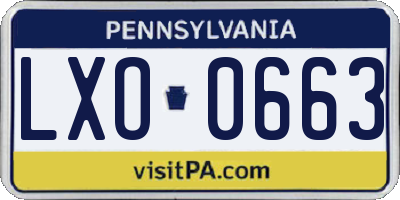 PA license plate LXO0663
