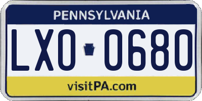 PA license plate LXO0680