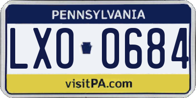 PA license plate LXO0684