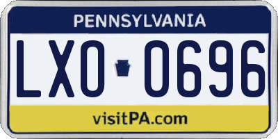 PA license plate LXO0696