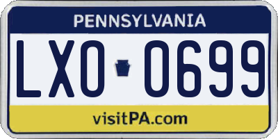 PA license plate LXO0699