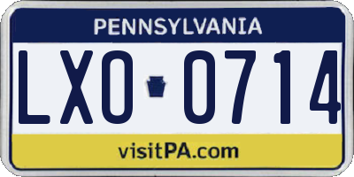 PA license plate LXO0714
