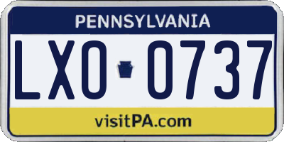 PA license plate LXO0737