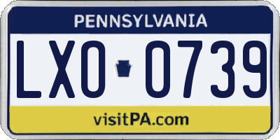 PA license plate LXO0739