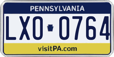 PA license plate LXO0764
