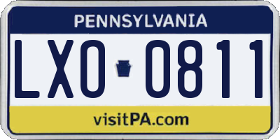 PA license plate LXO0811