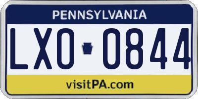 PA license plate LXO0844