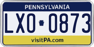 PA license plate LXO0873