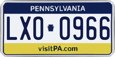 PA license plate LXO0966