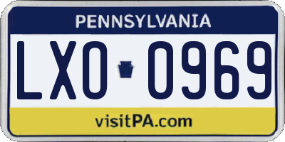 PA license plate LXO0969