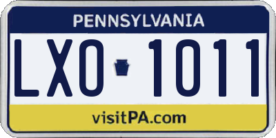 PA license plate LXO1011