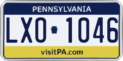 PA license plate LXO1046