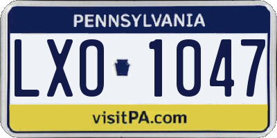 PA license plate LXO1047