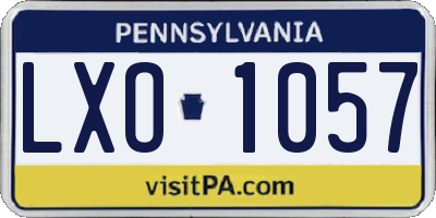 PA license plate LXO1057