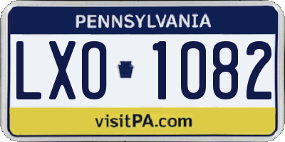 PA license plate LXO1082