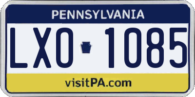 PA license plate LXO1085
