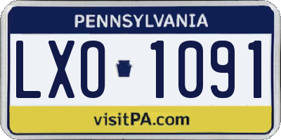PA license plate LXO1091