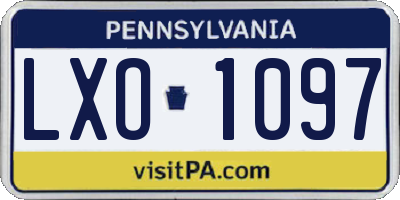 PA license plate LXO1097
