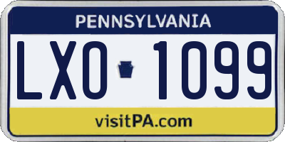 PA license plate LXO1099
