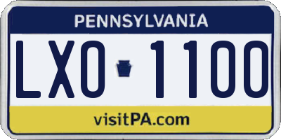 PA license plate LXO1100