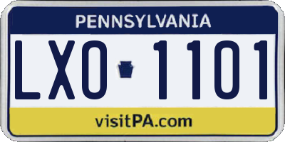 PA license plate LXO1101