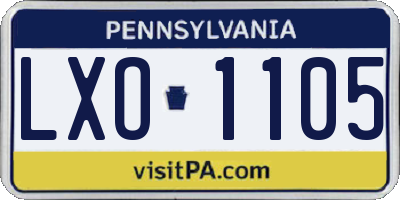 PA license plate LXO1105