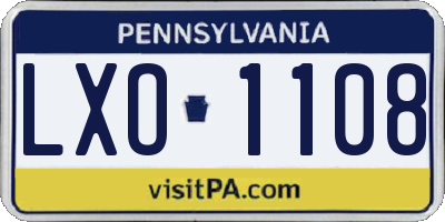 PA license plate LXO1108