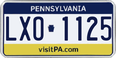 PA license plate LXO1125