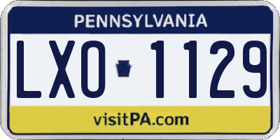 PA license plate LXO1129