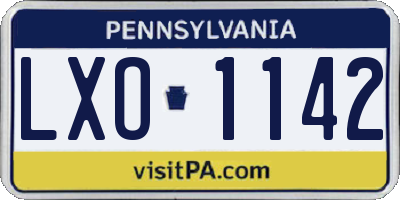 PA license plate LXO1142
