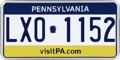 PA license plate LXO1152