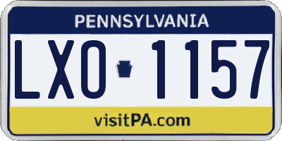 PA license plate LXO1157