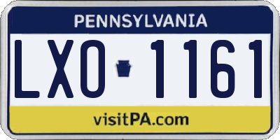 PA license plate LXO1161